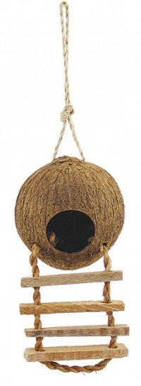 Домик Triol  из кокоса с лестницей для птиц CN-02
