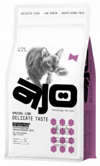 AJO Cat Delicate Taste сухой корм для привередливых кошек и котят с индейкой  400г