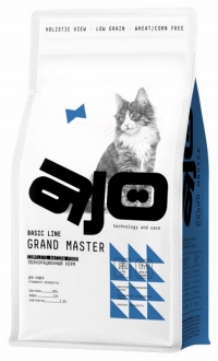 AJO Cat Grand Master сухой корм для пожилых кошек, для профилактики мочекаменной болезни с курицей 400г