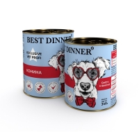 Best Dinner Exclusive Vet Profi Gastro Intestinal Влажный консервированный корм для собак и щенков с чувствительным пищеварением Конина 340г