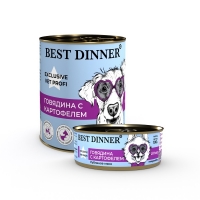 Best Dinner Exclusive Vet Profi Urinary Влажный консервированный функциональный корм для собак и щенков с 6 мес с профилактикой мочекаменной болезни Говядина с картофелем 100г