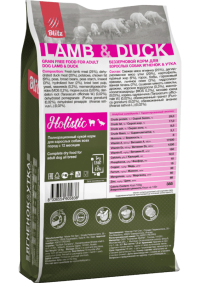 Blitz Holistic Grain Free Lamb & Duck Adult Dog All Breeds беззерновой сухой корм для взрослых собак всех пород Ягненок и Утка 1,5 кг
