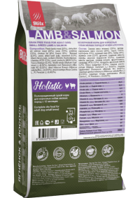 Blitz Holistic Grain Free Lamb & Salmon Adult Dog Small Breeds беззерновой сухой корм для взрослых собак мелких пород Ягненок и Лосось 1,5 кг