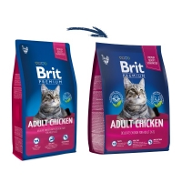 Brit Premium Cat Adult Chicken сухой корм с курицей для взрослых кошек 400г