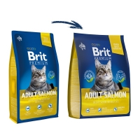 Brit Premium Cat Adult Salmon сухой корм с лососем для взрослых кошек 8кг