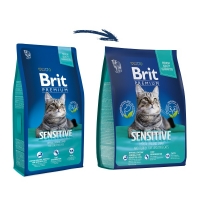 Brit Premium Cat Sensitive сухой корм с индейкой и ягненком для взрослых кошек с чувствительным пищеварением 8кг