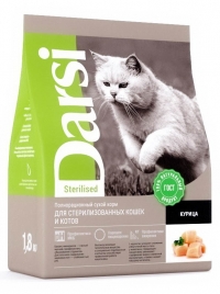 Дарси сухой корм для стерилизованных кошек, Курица 1,8кг