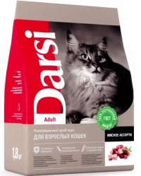 Дарси сухой корм для взрослых кошек, Мясное ассорти 1,8кг