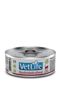 Farmina Vet Life feline GASTROINTESTINAL диетический влажный корм для кошек при нарушении пищеварения и всасывания в кишечнике 85г