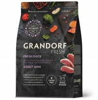GRANDORF FRESH Сухой беззерновой корм с живыми пробиотиками для особо аллергичных собак мелких пород с чувствительным пищеварением Свежее мясо утки с бататом 1 кг