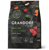 GRANDORF FRESH Сухой беззерновой корм с живыми пробиотиками для взрослых собак крупных пород с чувствительным пищеварением или склонных к аллергии Свежее мясо ягненка с бататом 10 кг