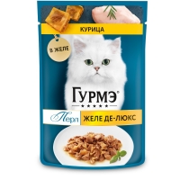 ГУРМЭ® Желе Де-Люкс Влажный корм для кошек с курицей в желе 75 г