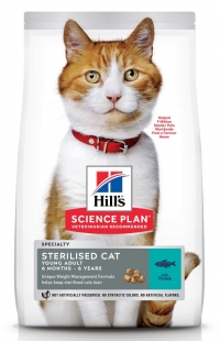 Hill's Science Plan Sterilised cухой корм для молодых стерилизованных кошек и кастрированных котов , с тунцом, 3 кг