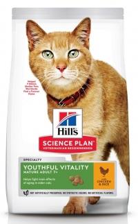 Hill's Science Plan Youthful Vitality сухой корм для кошек старше 7 лет с курицей и рисом 250 г