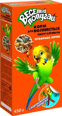 Веселый попугай Отборное зерно для волнистых попугаев 450 г