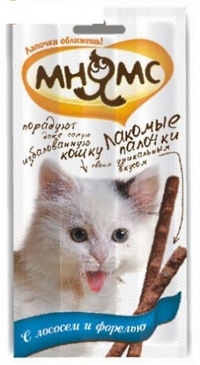 Мнямс Pro Pet  лакомые кусочки для кошек в форме рыбок со вкусом лосося 35г