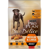 Pro Plan Duo Delice Сухой корм  для взрослых собак средних и крупных пород, с высоким содержанием говядины 2,5 кг