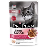 Pro Plan Nutri Savour Влажный корм  для взрослых кошек, нежные кусочки с уткой, в соусе 85 г