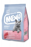 AlphaPet MENU сухой корм для взрослых кошек и котов с говядиной 350г
