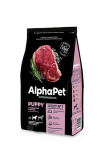 AlphaPet Superpremium сухой корм С говядиной и рисом для щенков, беременных и кормящих собак средних пород 900г