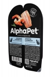 AlphaPet Superpremium  Влажный полнорационный корм для взрослых стерилизованных кошек с анчоусами и креветками в соусе 80г