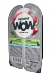 AlphaPet WOW Superpremium Влажный полнорационный корм для кошек с чувствительным пищеварением нежные ломтики кролика с потрошками в соусе 80г