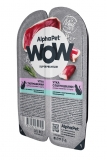 AlphaPet WOW Superpremium  Влажный полнорационный корм для кошек с чувствительным пищеварением сочные ломтики утки с потрошками в соусе 80г