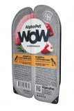 AlphaPet WOW Superpremium Влажный полнорационный корм для щенков, беременных и кормящих собак нежные ломтики индейки с потрошками в соусе 100г