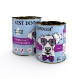 Best Dinner Exclusive Vet Profi Urinary Влажный консервированный функциональный корм для собак и щенков с 6 мес с профилактикой мочекаменной болезни Говядина с картофелем 340г