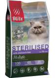 Blitz Holistic Chicken & Liver Adult Sterilised Cat сухой низкозерновой корм для стерилизованных кошек с курицей и печенью 400г