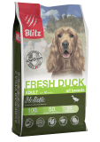 Blitz Holistic Fresh Duck Adult Dog All Breeds низкозерновой сухой корм для взрослых собак всех пород Свежая Утка 500г
