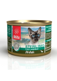 Blitz Holistic Sterilised Cat Duck & Turkey влажный корм для стерилизованных кошек Утка с индейкой мясной паштет 200г