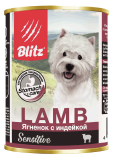 Blitz Sensitive Dog Lamb & Turkey консервированный корм для собак всех пород и возрастов Ягненок с индейкой паштет 400г