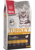 Blitz Sensitive Turkey Adult Cat All Breeds сухой корм для кошек с индейкой 400г