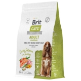 BRIT CARE Сухой корм для собак средних пород с лососем и индейкой Dog Adult M Healthy Skin&Shiny Coat, 3кг
