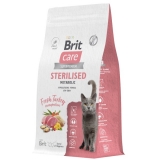 BRIT CARE Сухой корм для стерилизованных кошек с индейкой Cat Sterilised Metabolic, 1,5 кг