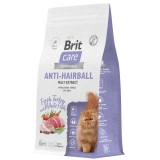 BRIT CARE Сухой корм для взрослых кошек с белой рыбой и индейкой Cat Anti-Hairball , 1,5кг
