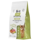 BRIT CARE Сухой корм для взрослых кошек с индейкой и лососем Cat Indoor Stool Odour Reduction, 1,5кг