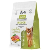 BRIT CARE Сухой корм для взрослых кошек с индейкой и лососем Cat Indoor Stool Odour Reduction, 400г