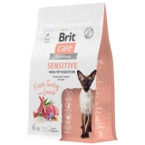 BRIT CARE Сухой корм для взрослых кошек с индейкой и ягнёнком Cat Sensitive Healthy Digestion, 400г