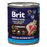 Brit Premium by Nature консервы для собак Говядина и рис 850г