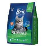 Brit Premium Cat Sterilized Chicken сухой корм с курицей для взрослых стерилизованных кошек 400г