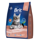 Brit Premium Cat Sterilized Salmon & Chicken сухой корм с лососем и курицей для взрослых стерилизованных кошек 400г