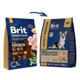Brit Premium Dog Adult Medium сухой корм с курицей для взрослых собак средних пород 3 кг