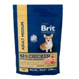 Brit Premium Dog Adult Medium сухой корм с курицей для взрослых собак средних пород  1 кг