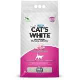 CAT'S WHITE Baby Powder Наполнитель комкующийся с ароматом детской присыпки для кошек 5л