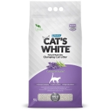 CAT'S WHITE Lavender Наполнитель комкующийся с нежным ароматом лаванды для кошек 5л