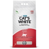 CAT'S WHITE Natural наполнитель комкующийся натуральный без ароматизатора для кошек 10л