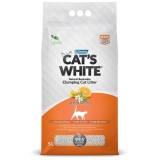 CAT'S WHITE Orange Наполнитель комкующийся с ароматом апельсина для кошек 5л