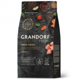 GRANDORF FRESH для взрослых кошек с чувствительным пищеварением или склонных к аллергии Свежее мясо индейки с бататом 400г